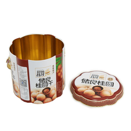 flower shape handle tin canister