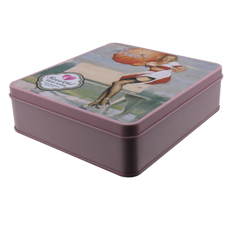 rectangular gift tin box