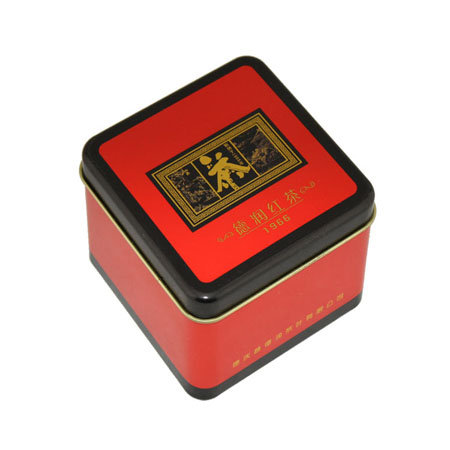 square black tea tin cans