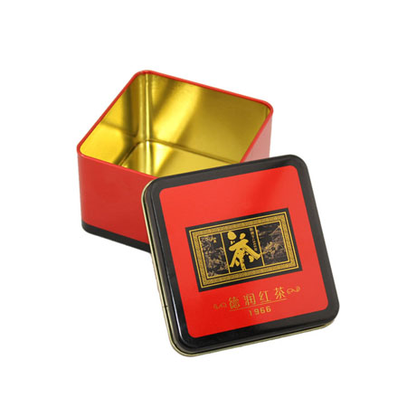 square black tea tin cans