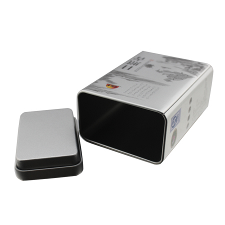 silver color cocoa tin container