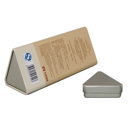 unique triangle design tea tins