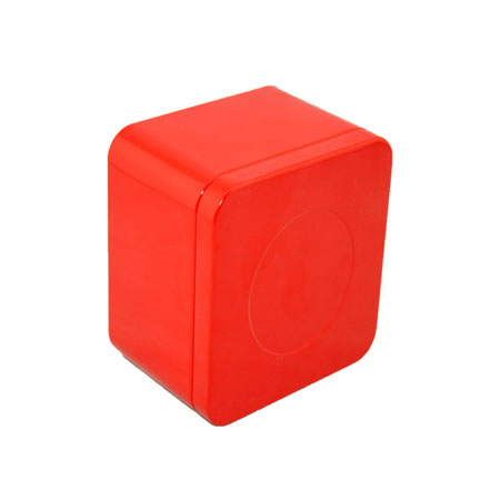 red color square tin boxes