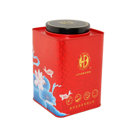 custom printed square tea tin