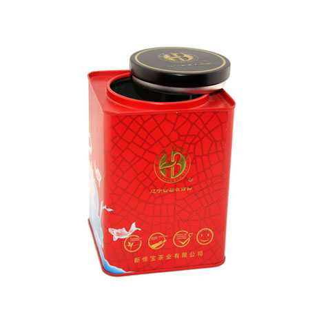 custom printed square tea tin