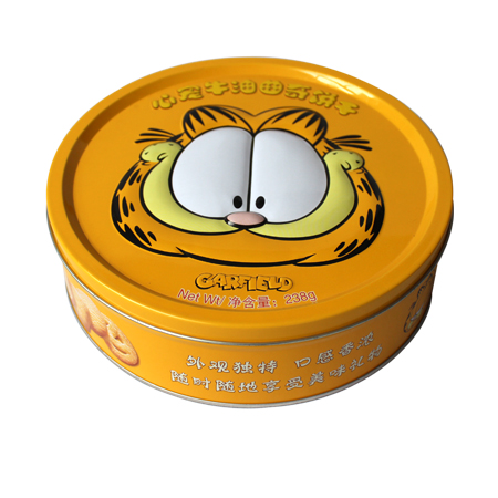 round food can cookie tin