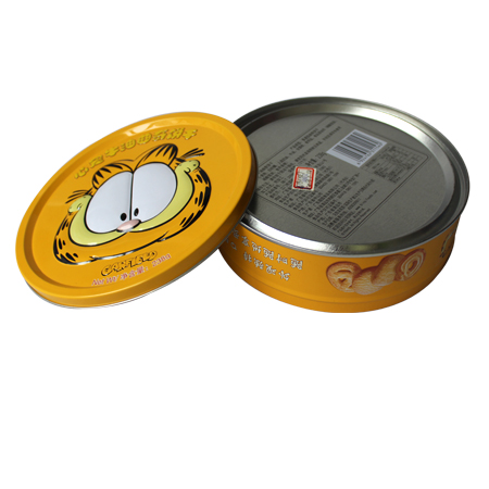 round food can cookie tin