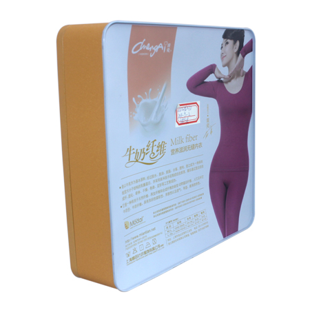 gift square clothes tin can