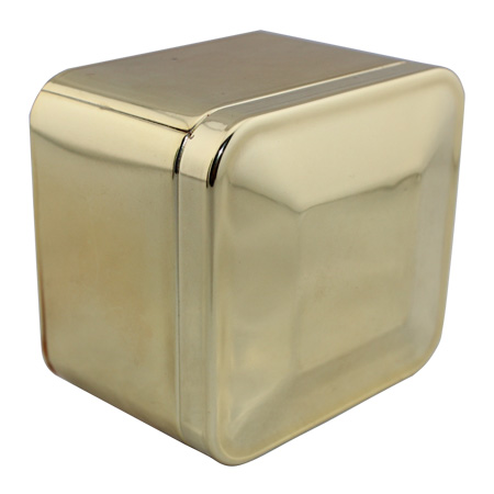 square golden gift tin