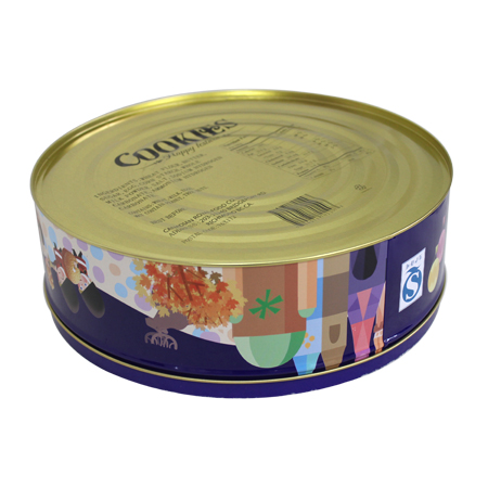 empty cookie tinplate box