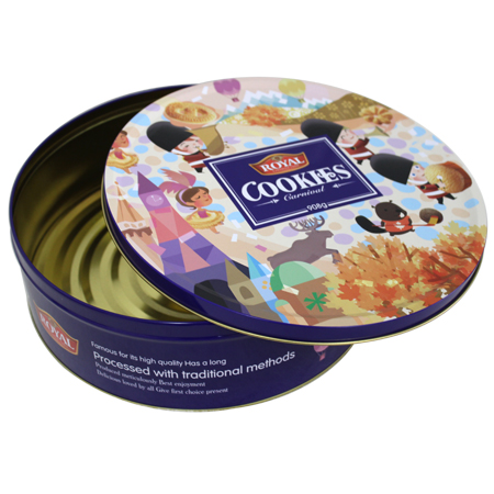 empty cookie tinplate box