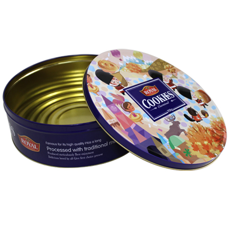 empty cookie tinplate box