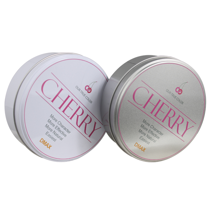 round cherry tin box