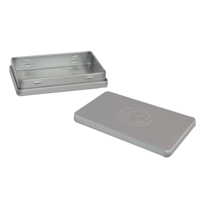 cigar silver tin box