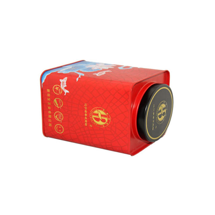 square tea tinplate can