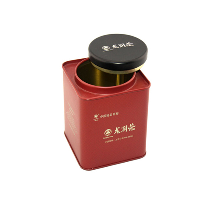 square tin box round lid