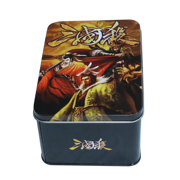 colorful printed game tins