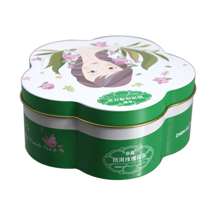 tea flower tin can