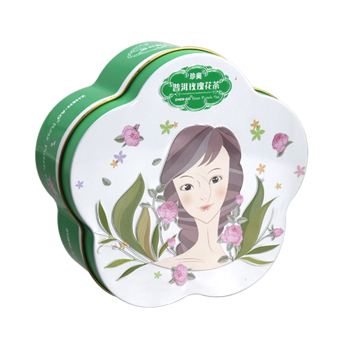 tea flower tin can