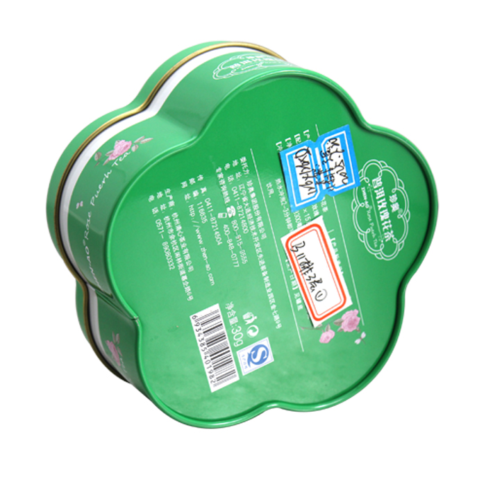 tea flower tin can