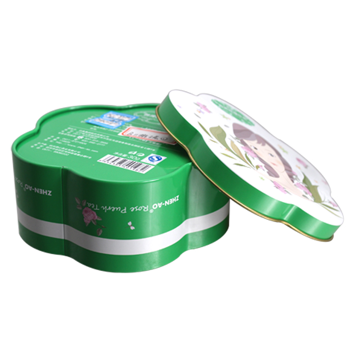 tea flower tin can
