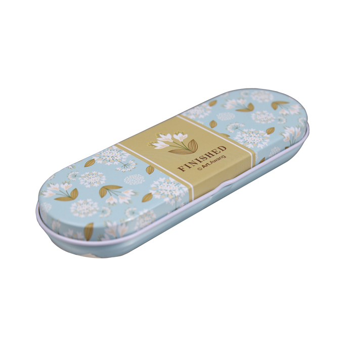 hinged pencil tin box