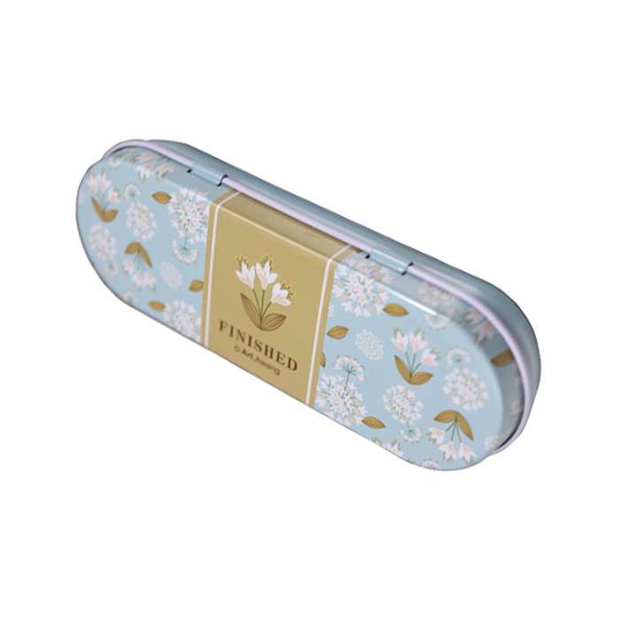 hinged pencil tin box