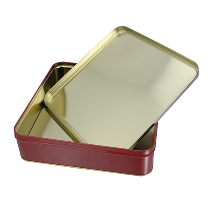 empty candy storage tin