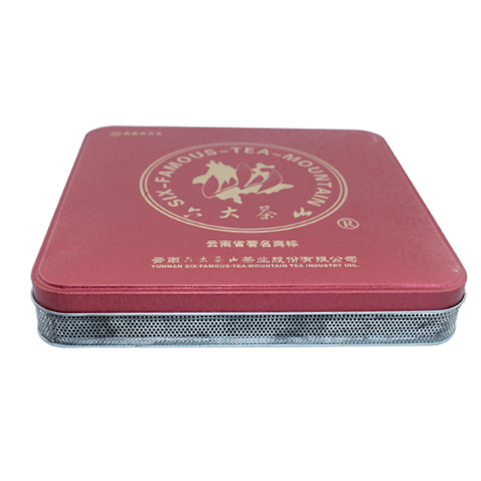 gridding square tea tin