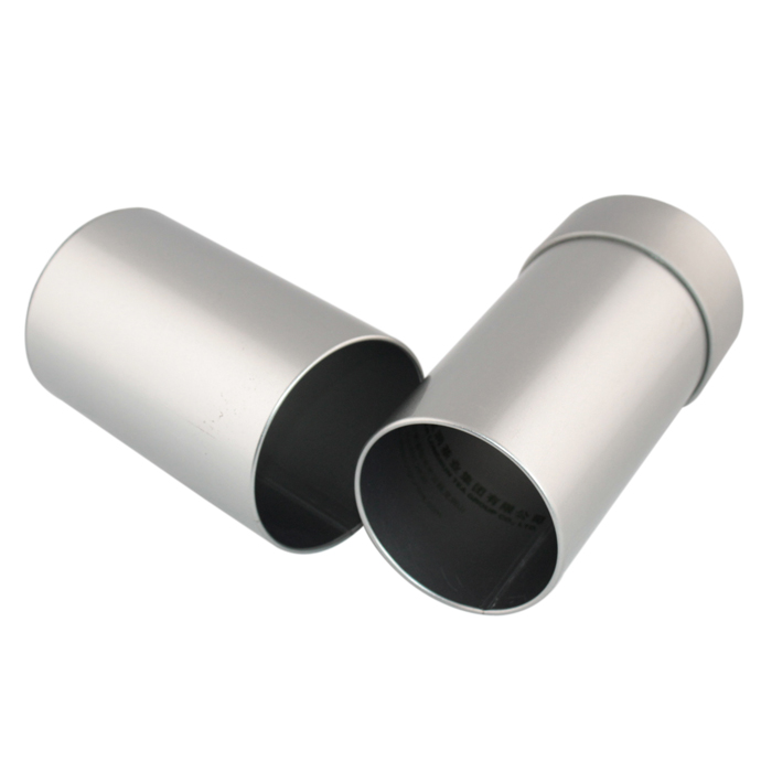 round tea silver canister