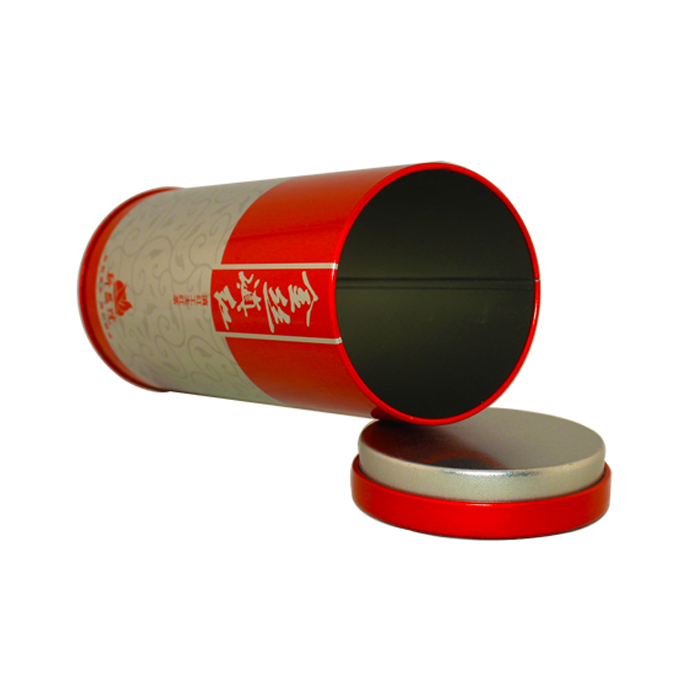 pedestal round tea tin