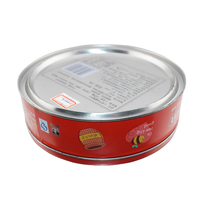 round cookie tin can