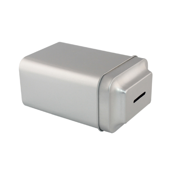 rectangular coin tin can