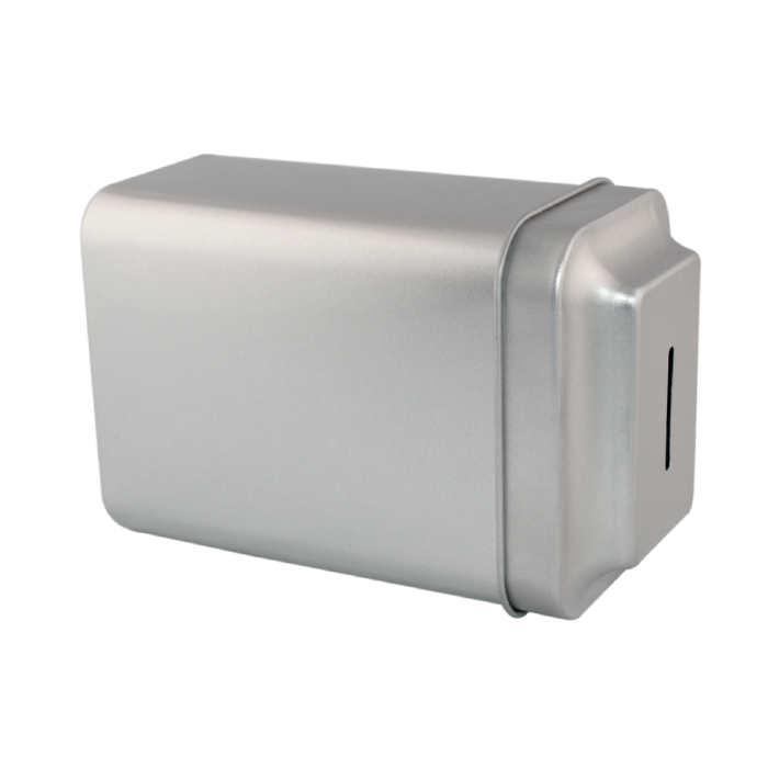 rectangular coin tin can
