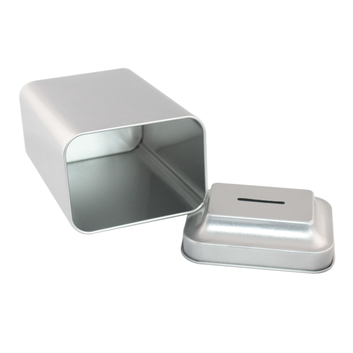 rectangular coin tin can