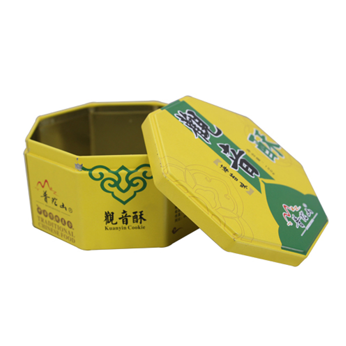 octangon tea tin box