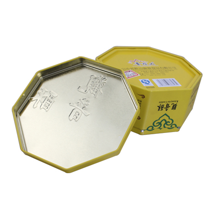 cookie octagonal tin box