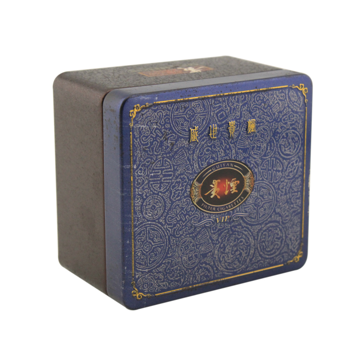 empty square tin box