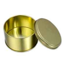 customized golden round biscuit tin