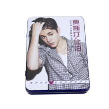 metal postcard gift tin box with hinge