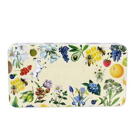 rectangular metal tin can for candy packaging