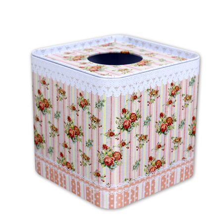 square metal box for tissue storage