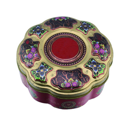 retro style metal box for moon cake