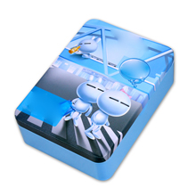 food grade metal tin box with hinged