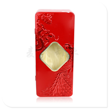 rectangular tin box with pvc window