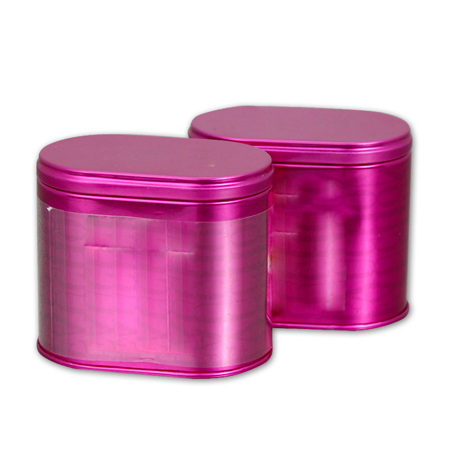 delicate tea tin box in red