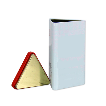 triangle tea tin box