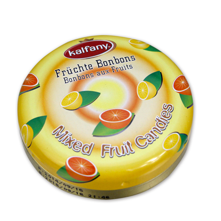 mixed fruit candies tins