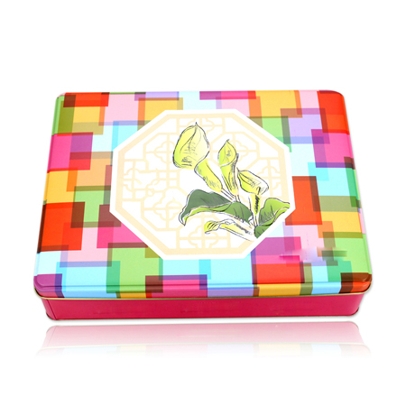 colorful mooncake tins
