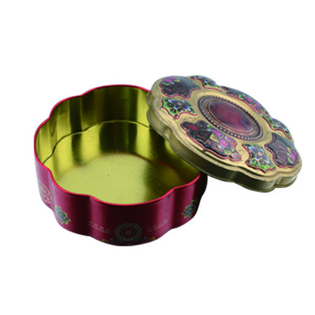 retro style metal box for moon cake